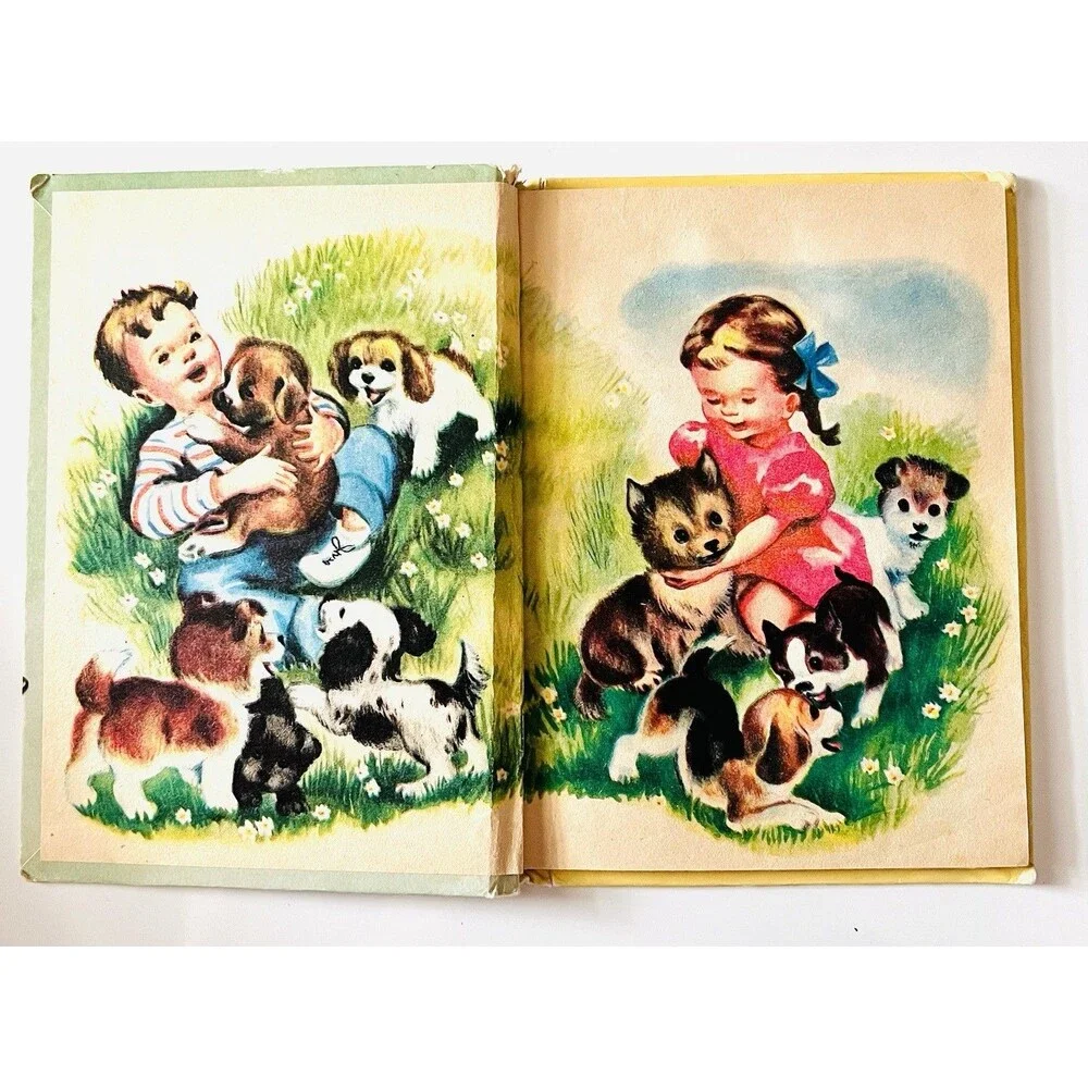 Vintage Rand McNally Puppies Junior Elf Book 1960s Children's Dog Storybook